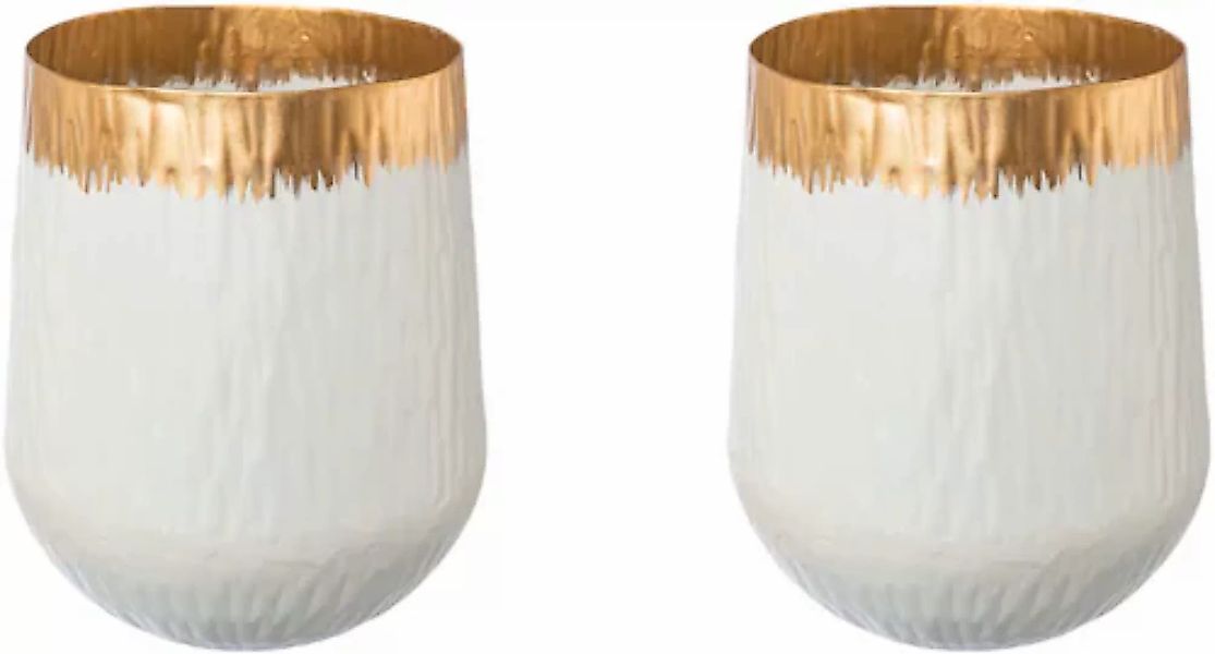 Creativ deco Tischvase "AGNES", (2 St.), mit schickem Gold Detail günstig online kaufen