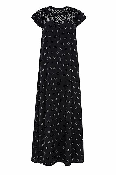 RAFFYA Midikleid "Willow Embroidered Shirring Jacquard Maxi Dress Damen" günstig online kaufen