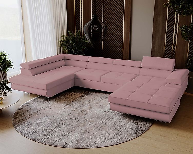 Goldstoff Wohnlandschaft mit Schlaffunktion, Couch für günstig online kaufen