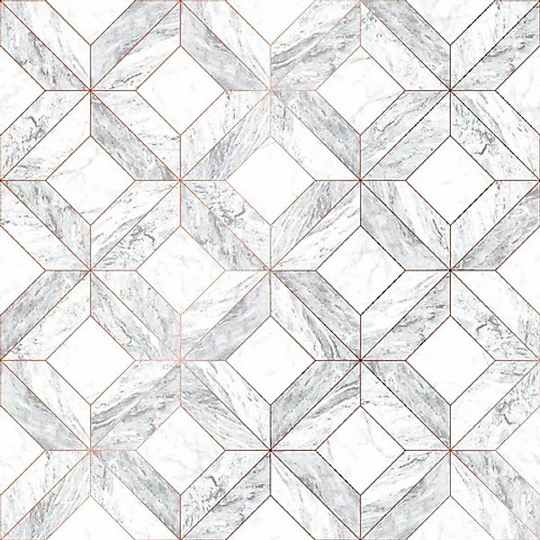 Contour Vliestapete Marble Marquetry White Rose Gold 10,05 x 0,52 m günstig online kaufen