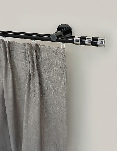 GARESA Gardinenstange "BLACK" Ø 20 mm 1 läufig-läufig Wunschmaßlänge Vorhan günstig online kaufen