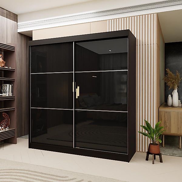 Compleo Schwebetürenschrank CINZIA, Schrank mit Lacobel günstig online kaufen