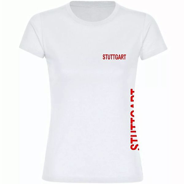 multifanshop T-Shirt Damen Stuttgart - Brust & Seite - Frauen günstig online kaufen
