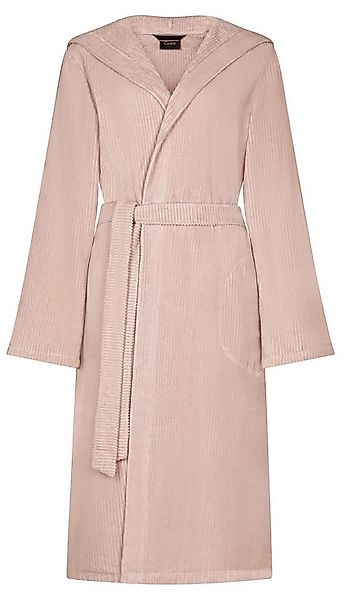 Cawö Damenbademantel Damen Morgenmantel mit Kapuze, Midi, Baumwolle, Kapuze günstig online kaufen