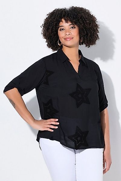 Angel of Style Hemdbluse Tunika A-Linie farbige Frottee-Sterne 3/4-Ärmel günstig online kaufen