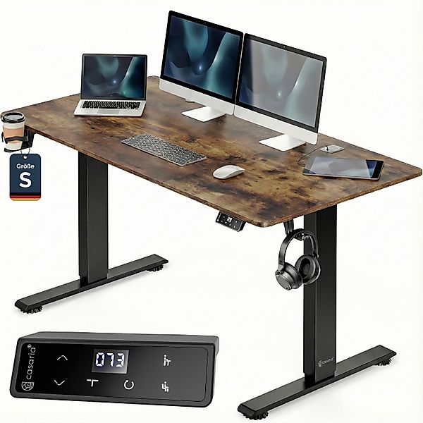 Höhenverstellbarer Schreibtisch Braun 120x60x72-117cm günstig online kaufen