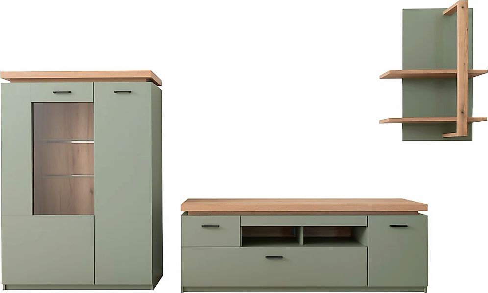 MCA furniture Wohnwand "MONIZ Wohnkomination 2", (Komplett-Set, 3 St.), Tür günstig online kaufen