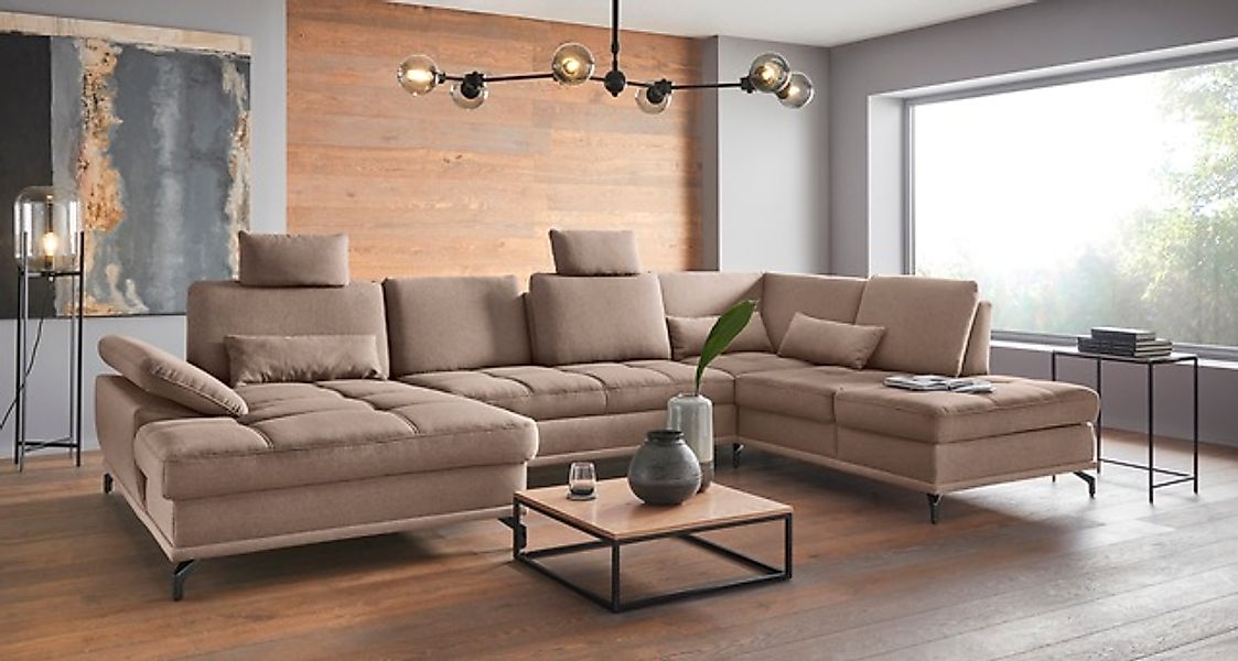 OTTO home Wohnlandschaft »Costello U-Form, B: 363 cm mit Sitztiefen-, Armte günstig online kaufen