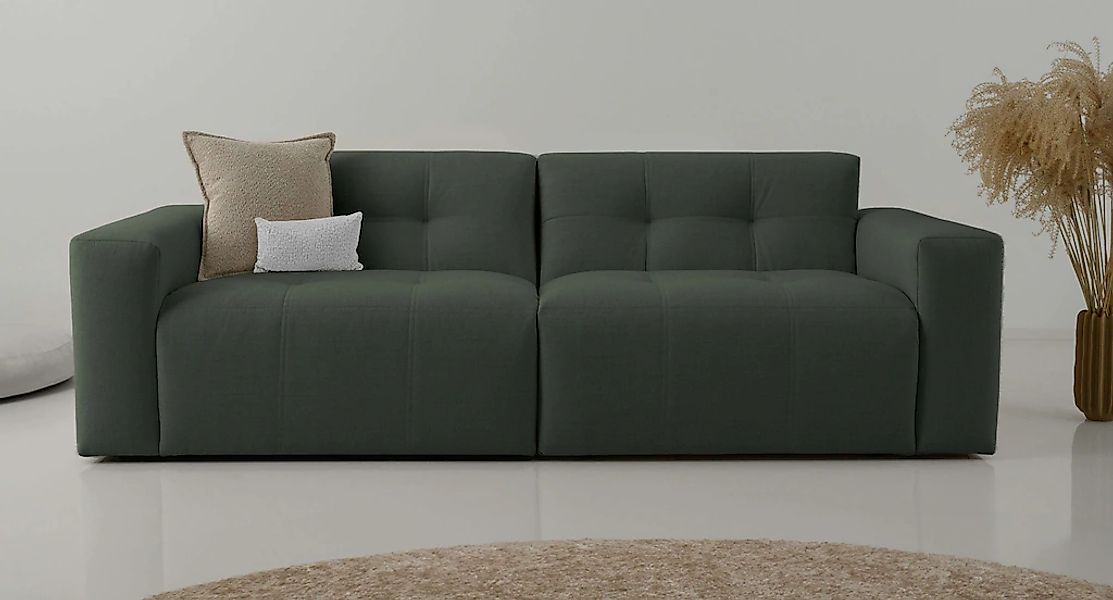 INOSIGN 3-Sitzer "Tapley" Breite 220 cm,Boucle, Struktur fein, mit Knopfste günstig online kaufen