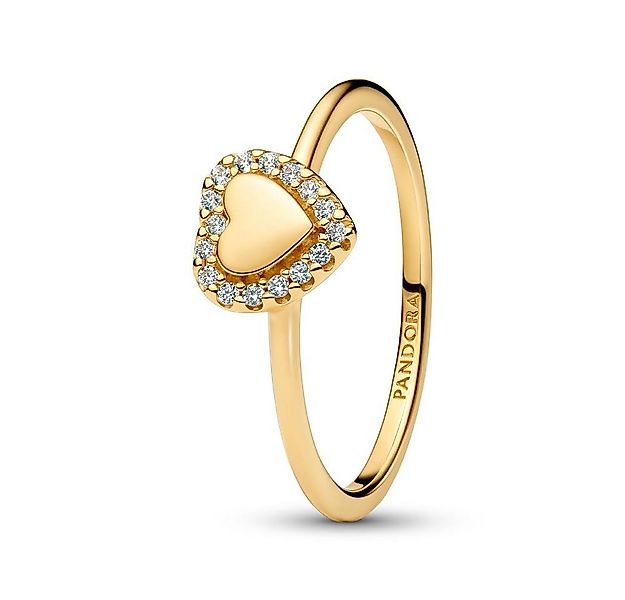 Pandora Fingerring Zirkoniabesetzter Herzring für Damen, IP Gold von PANDOR günstig online kaufen