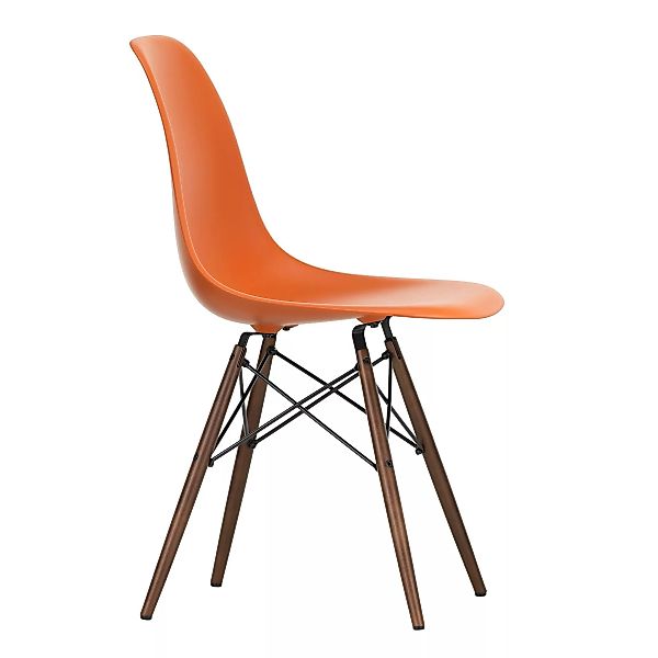 Vitra - Eames Plastic Side Chair DSW Gestell Ahorn dunkel - rostiges orange günstig online kaufen