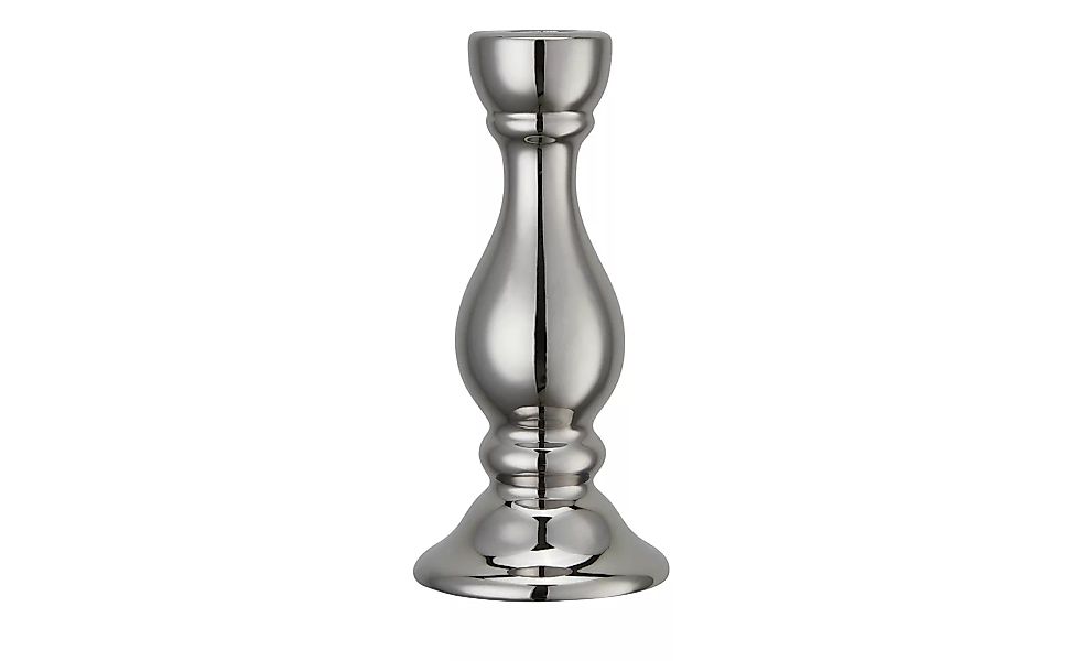 Kerzenhalter - silber - Steingut - 16 cm - Dekoration > Kerzen & Lichter > günstig online kaufen