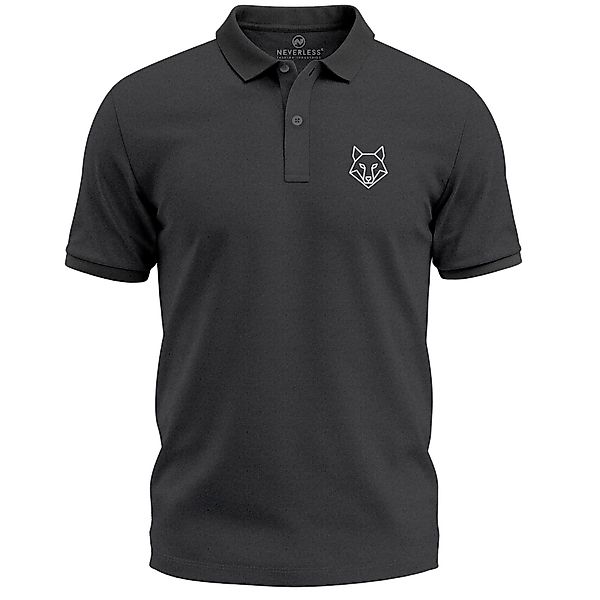 Neverless Poloshirt Poloshirt Herren Wolf Tierlogo günstig online kaufen