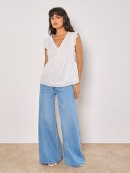 Apricot Blusentop Broderie Top mit Rüschen günstig online kaufen