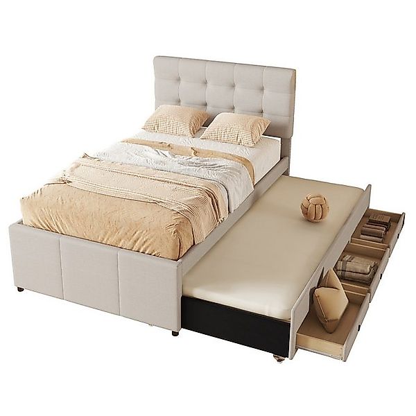 Ulife Polsterbett Doppelbett ausziehbares Bett Familienbett, Verstellbares günstig online kaufen