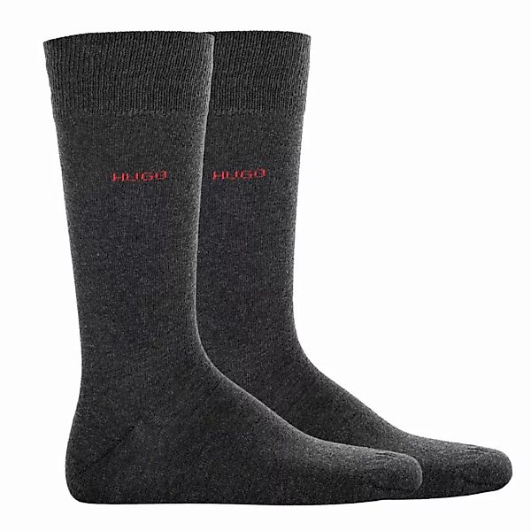 HUGO Herren Socken, 2 Paar - weiche Baumwolle, einfarbig grau 39-42 günstig online kaufen