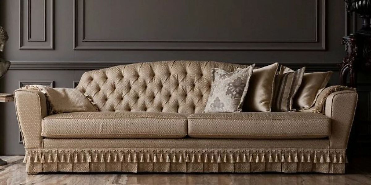 Casa Padrino Sofa Luxus Barock Sofa Gold - Handgefertigtes Wohnzimmer Sofa günstig online kaufen