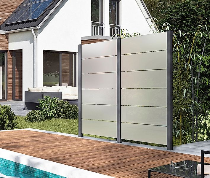 STAKET PRO Zaun Glaszaun, Gesamtlänge: 2,29 m, 3 Pfosten günstig online kaufen