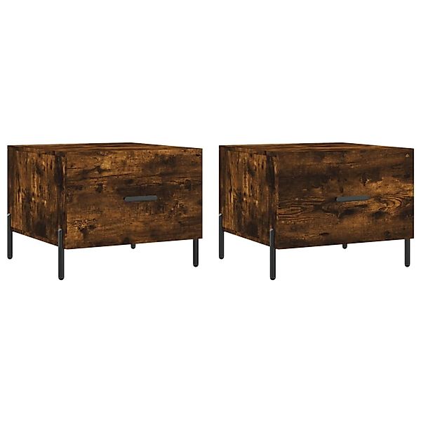 vidaXL Couchtische 2 Stk Räuchereiche 50x50x40 cm Holzwerkstoff 829423 günstig online kaufen