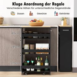 COSTWAY Küchenwagen, schmal, Nischenwagen 4 Ebenen, günstig online kaufen