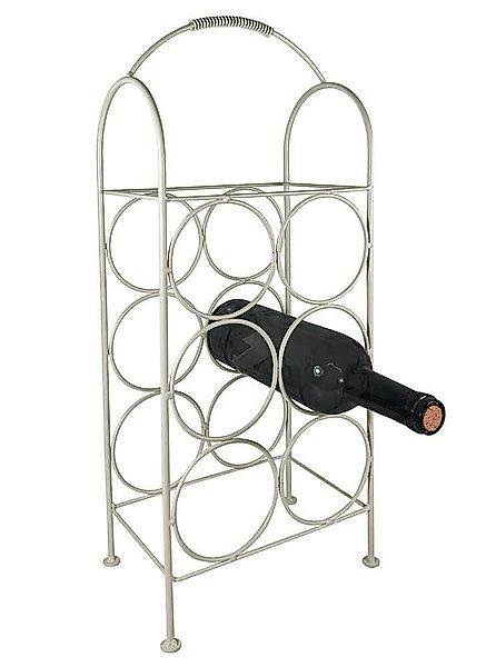 Weinregal Metall Weiß Flaschenregal für 6 Flaschen Standregal Vintage-Stil günstig online kaufen