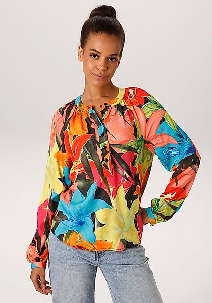 Aniston CASUAL Schlupfbluse mit farbenfrohen, großflächigen Blüten bedruckt günstig online kaufen