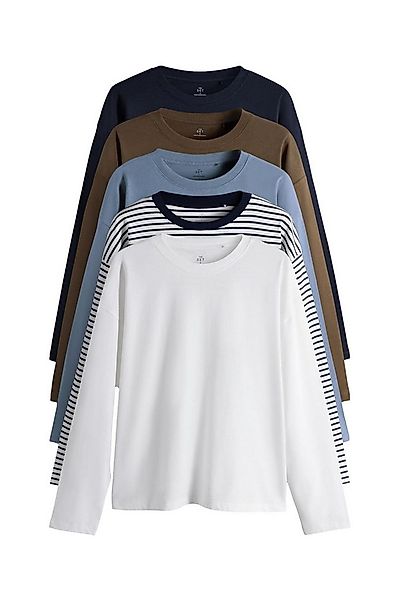 The Set Langarmshirt The Set Relaxed Fit Langarmshirts, 5er-Pack (5-tlg) günstig online kaufen
