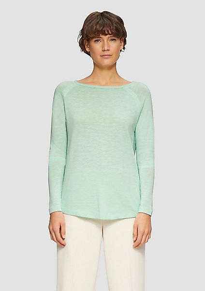 s.Oliver Langarmshirt T-Shirt Langarmshirt mit Raglanärmeln und Flammgarnst günstig online kaufen