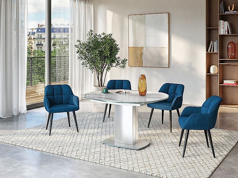 Esstisch ausziehbar - 4 bis 6 Personen - Keramik & Stahl - TALICIA günstig online kaufen