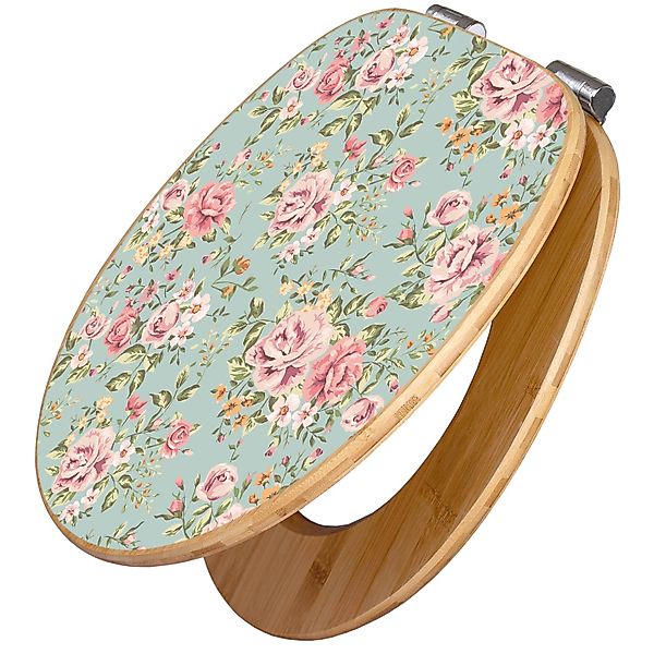 banjado WC-Sitz aus Bambus Motiv Altrosa günstig online kaufen