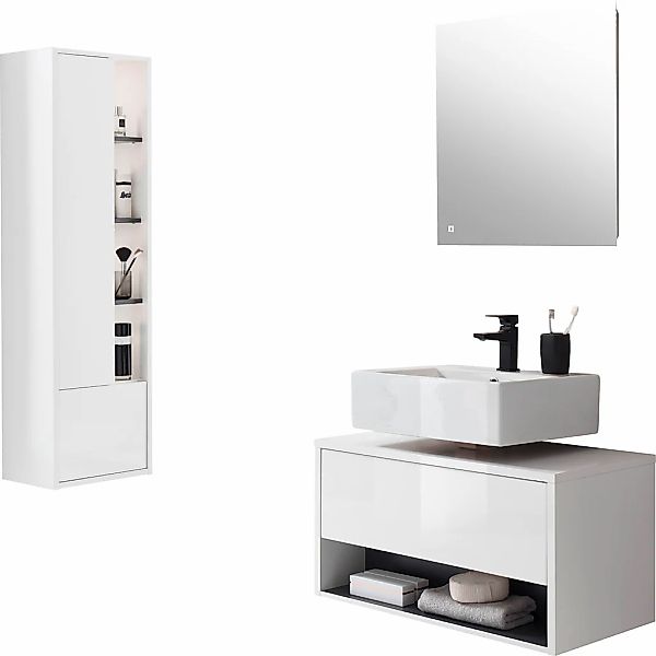 Home affaire Badmöbel-Set "Studio Line, Bad im modernen Design, 3-teiliges günstig online kaufen