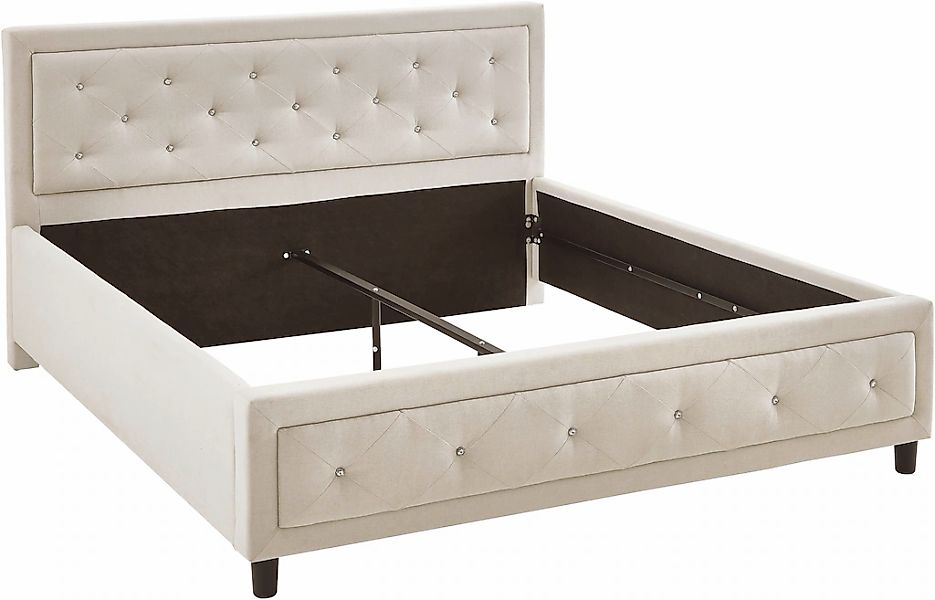 ATLANTIC home collection Polsterbett "Krista mit Acrylsteinverzierung in Ko günstig online kaufen