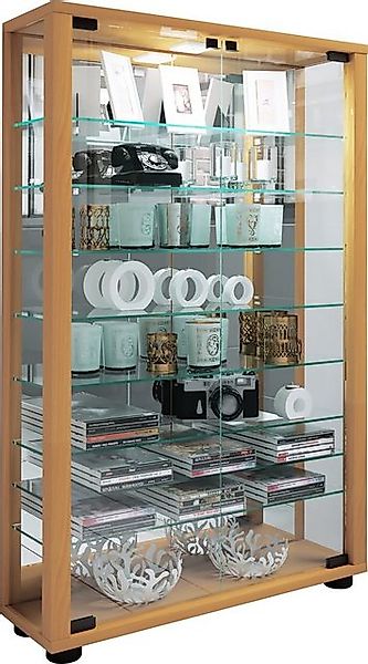 VCM Standvitrine Glas Stand Vitrine Sammelvitrine Lumo Mini Spiegel günstig online kaufen