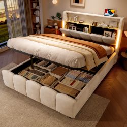 Merax Polsterbett (1-tlg), Hydraulisches Stauraumbett 140x200cm günstig online kaufen