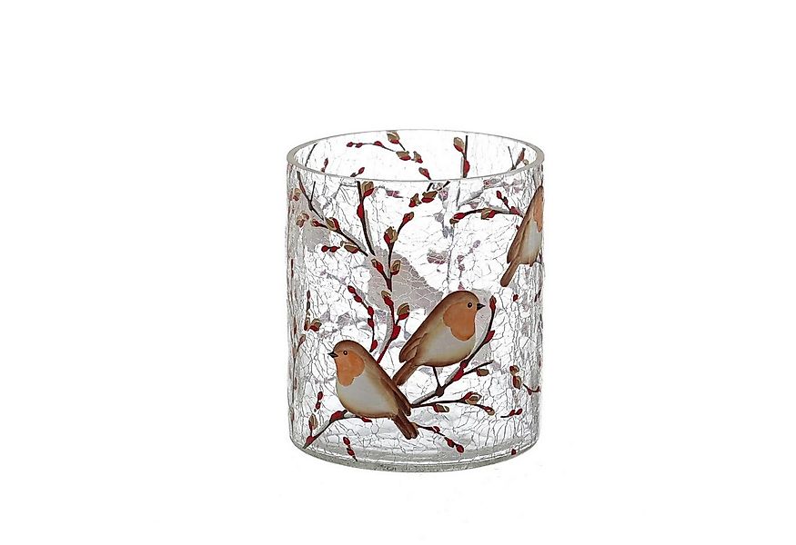 MARELIDA Windlicht Teelichthalter ROTKEHLCHEN Teelichtglas Bruchglas H: 13c günstig online kaufen