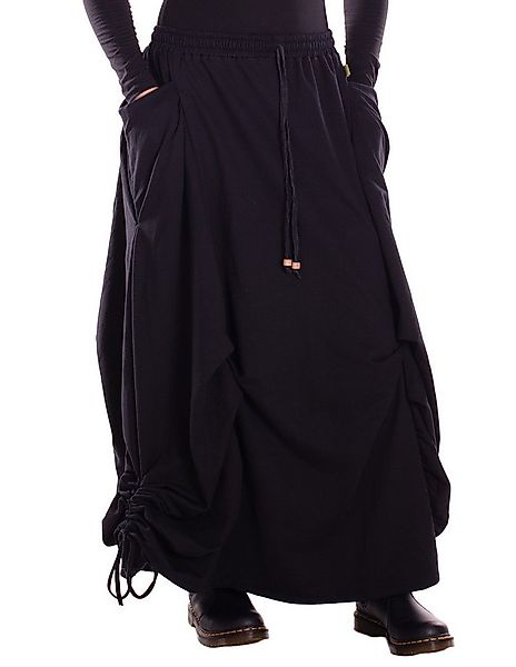 Vishes Maxirock Baumwolle asymmetrisch langer warmer Rock Lagenlook Taschen günstig online kaufen