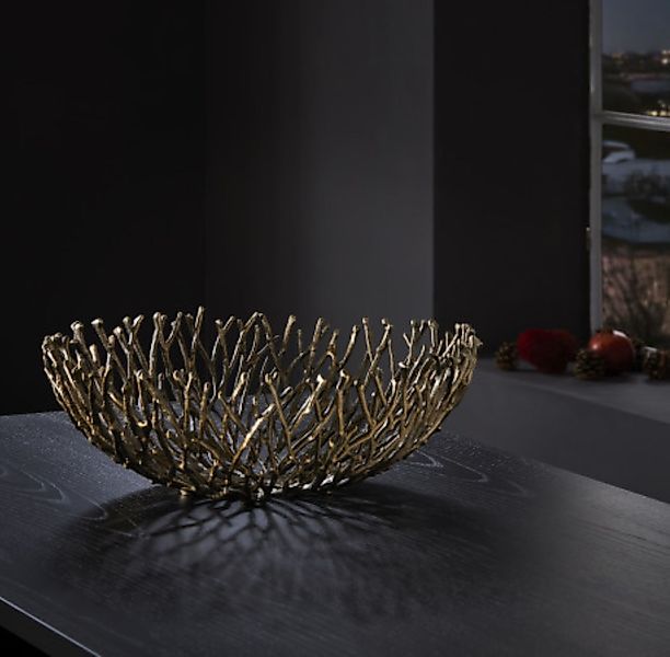 CORAL goldene Dekoschale in Korallenform günstig online kaufen