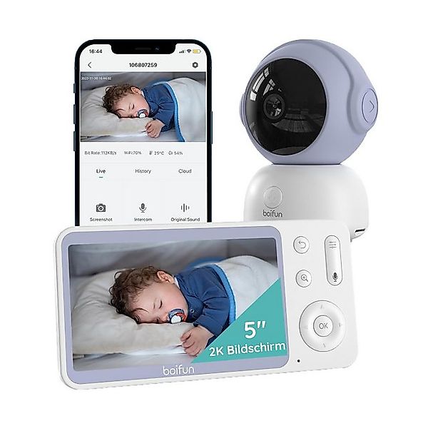 Boifun Babyphone Babyphone 720P mit Kamera 5 Zoll Baby Monitor, mit Kamera günstig online kaufen