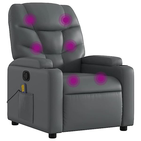 vidaXL Sessel Massagesessel Grau Kunstleder (1-St) günstig online kaufen