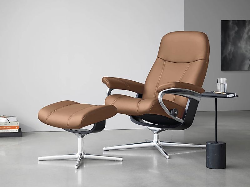 Stressless "Consul" mit Cross Base, Größe S, M & L, Holzakzent Schwarz günstig online kaufen