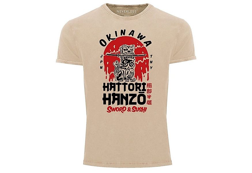 Neverless Print-Shirt Herren Vintage Shirt Hattori Hanzo Sword and Sushi Ok günstig online kaufen