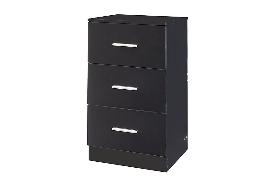 en.casa Nachttisch, »Aurdal« 66 x 37 x 34,5 cm Schwarz, hochglänzend günstig online kaufen