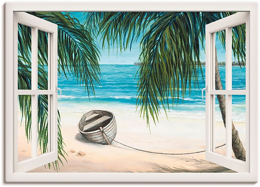 Artland Wandbild »Fensterblick - Karibik« Fensterblick 1 Stk. tlg. als Lein günstig online kaufen