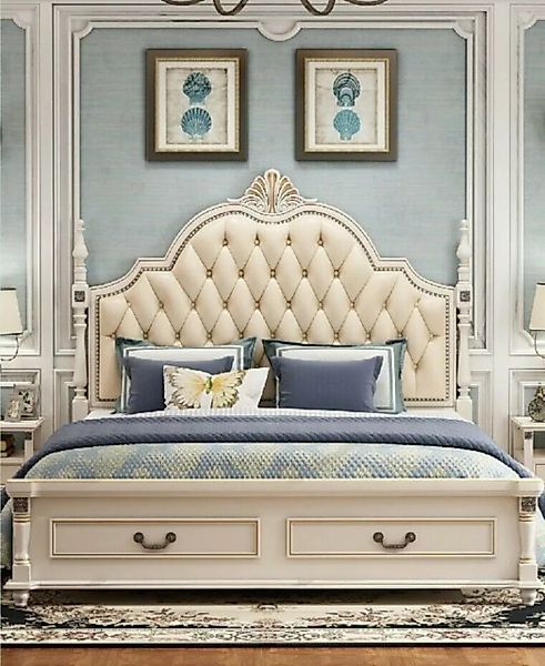 JVmoebel Bett, Bett Polster Design Luxus Doppel Hotel Betten Chesterfield B günstig online kaufen