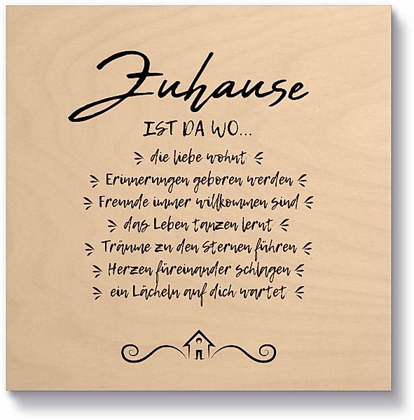 Artland Holzbild Zuhause II, Sprüche & günstig online kaufen