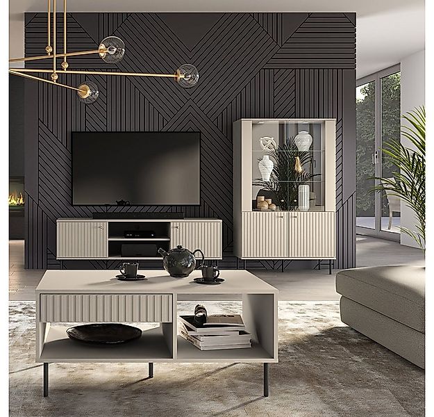 Lomadox Wohnzimmer-Set SALOU-131, (Mega-Spar-Set, 3-St., 3-tlg), in kaschmi günstig online kaufen