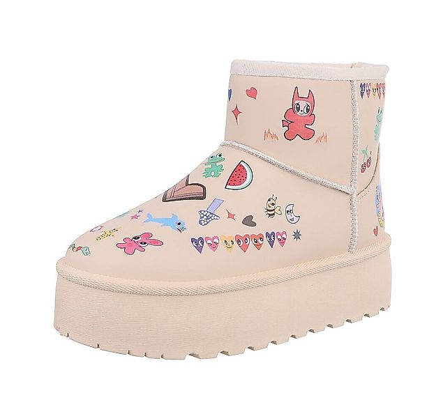 Ital-Design Damen Snowboots Freizeit Snowboots (87214428) Flach Plateaustie günstig online kaufen