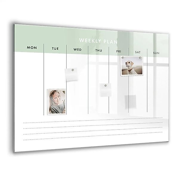 Tulup Magnettafel Glas Wochenplaner 100x70 cm Magnettafel Zum Schreiben Sch günstig online kaufen