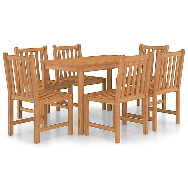 vidaXL 7-Teiliges Garten-Ess-Set 120 x 70 cm Massivholz Teak 3059928 günstig online kaufen