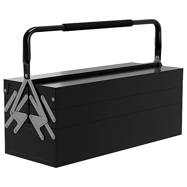 DURHAND Werkzeugkasten Werkzeugkoffer Stahl Schwarz 56L x 20B x 41H cm günstig online kaufen